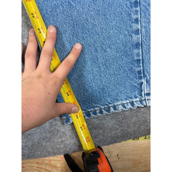 VINTAGE 90s Carhartt Jeans Mens 38x30 Blue Denim Straight Workwear Y2K Grunge - Picture 4 of 9